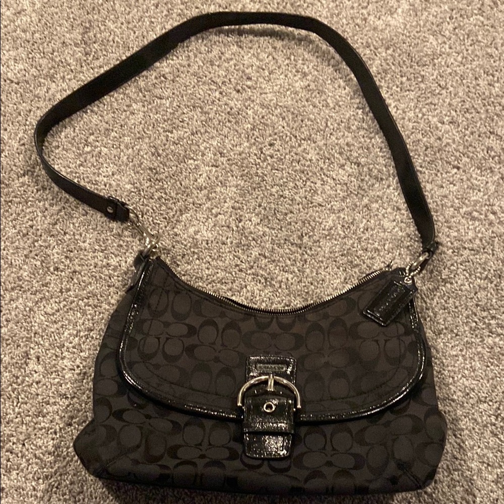 Coach Black Signature Shoulder Bag